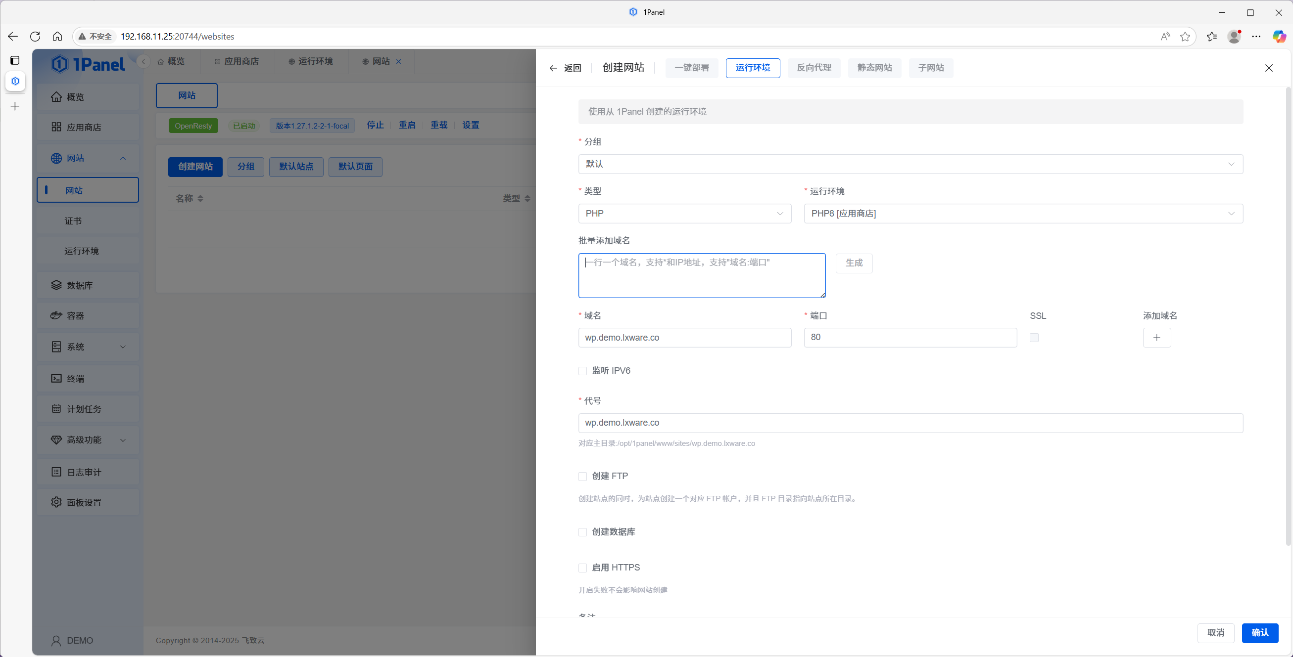 Create website